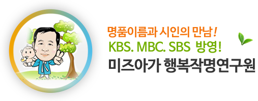 명품이름과 시인의 만남! KBS, MBS, SBS 미즈아가 행복작명연구원